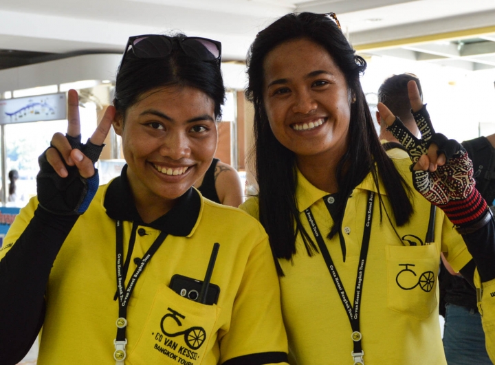 Jackie und Nui Fahrradguides Fahrradfahren in Bangkok