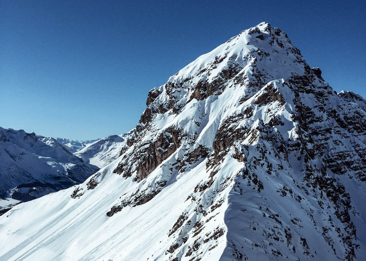 Freeriden in Warth-Schröcken Klettersteig im Winter