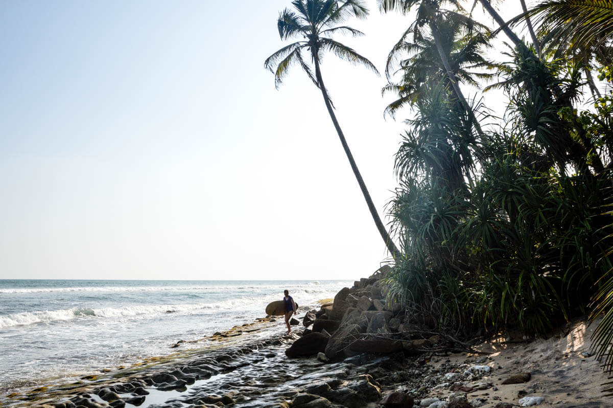 Surf eat slepp repeat Sri Lanka Sonnenuntergang am Strand von Matara