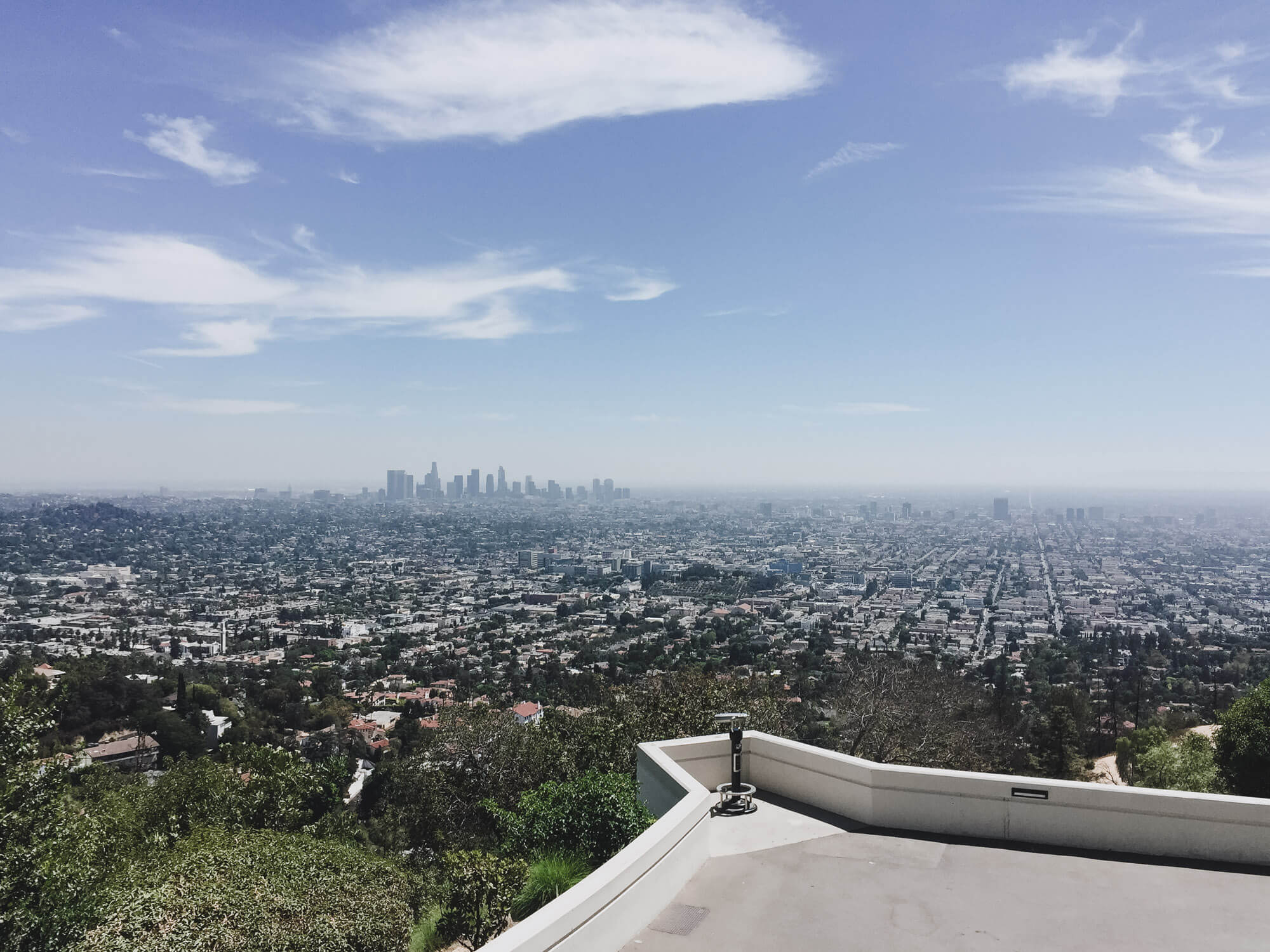 Aussicht auf Downtown Los Angeles vom Griffith Observatory